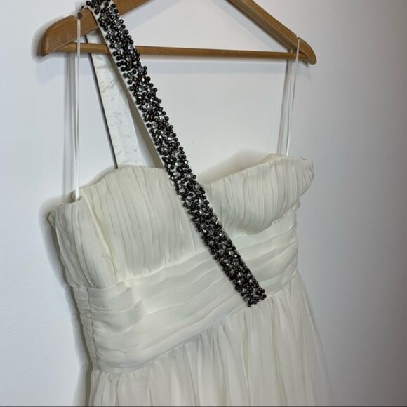 Bedo Noir Ivory Beaded One Strap Flowy Maxi Dress - Picture 3 of 6